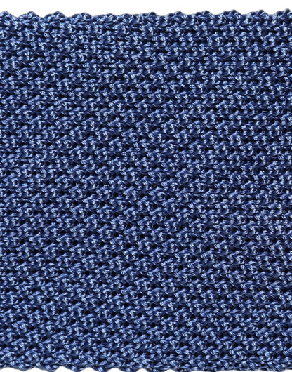 Men Blue Silk Knitted Skinny Adjustable Tied Necktie Tie