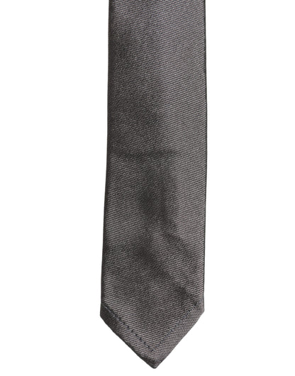 Black Woven 100% Silk Adjustable Necktie Accessory Tie