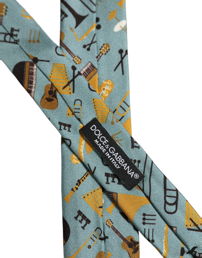 Light Blue Instruments Adjustable Tied Men Necktie Tie
