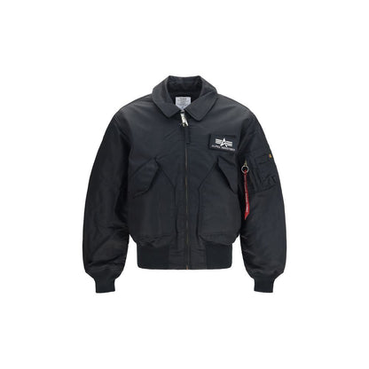 Black Polyester Bomber