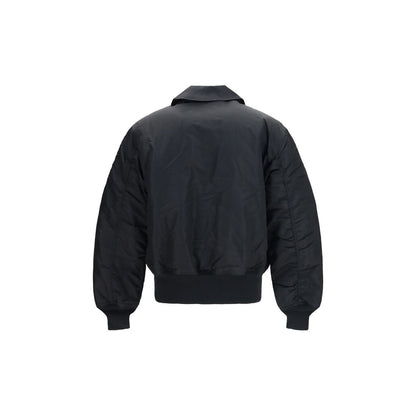 Black Polyester Bomber