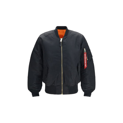 Black Nylon Bomber