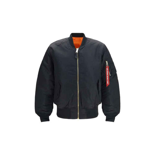 Black Nylon Bomber