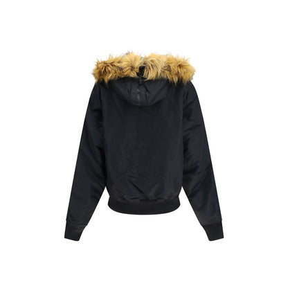 Black Nylon Bomber