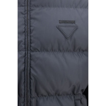 Blue Polyamide Full-Length Jacket