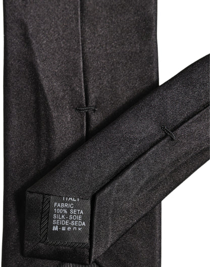 Black Satin 100% Silk Adjustable Tied Men Necktie Tie