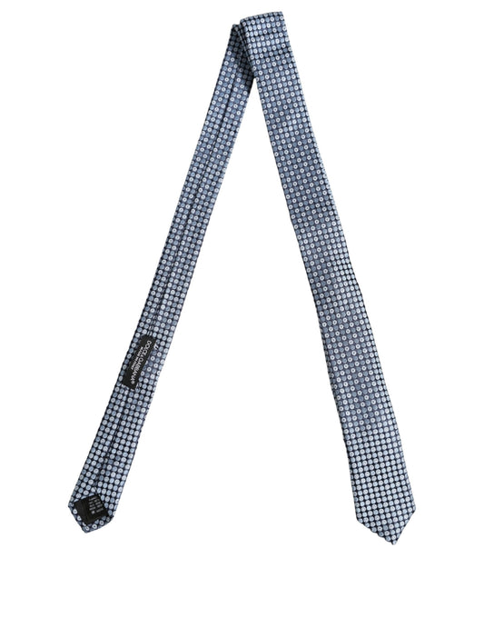 Blue Circle Pattern Silk Adjustable Necktie Accessory Tie