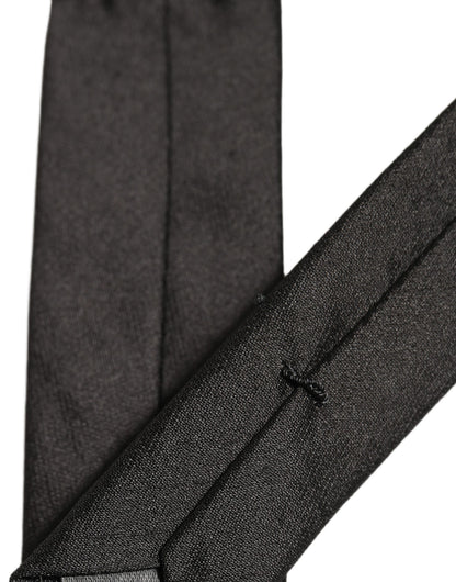 Black Satin Textured Adjustable Necktie Men Accessory Tie