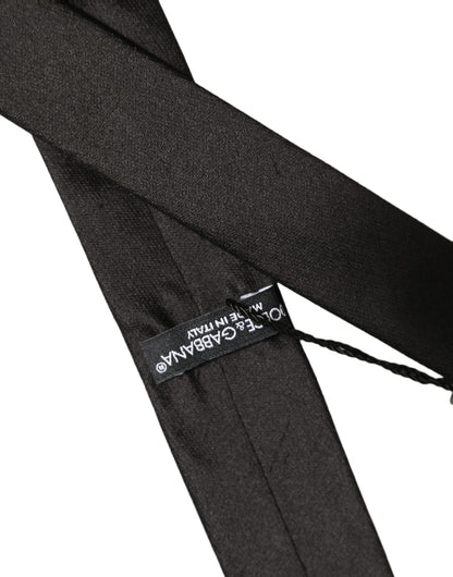 Black Satin Textured Adjustable Necktie Men Accessory Tie