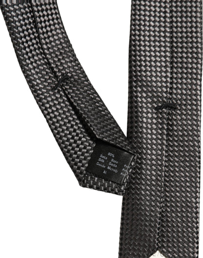 Dark Gray Textured Silk Adjustable Necktie Accessory Tie