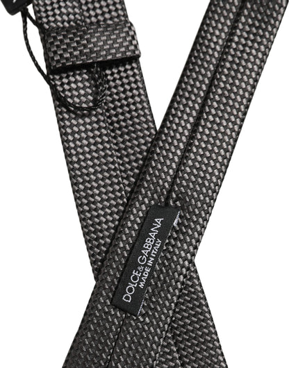 Dark Gray Textured Silk Adjustable Necktie Accessory Tie