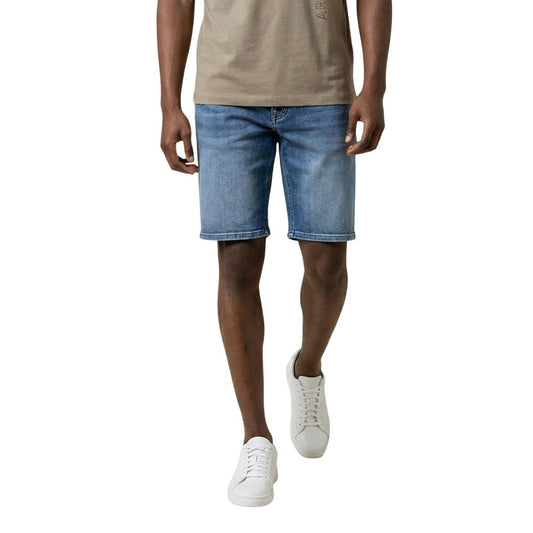 Blue Cotton Bermuda Shorts