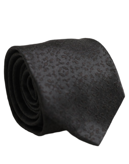 Black Swirl Pattern Silk Adjustable Necktie Accessory Tie