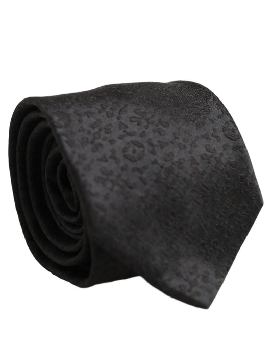 Black Swirl Pattern Silk Adjustable Necktie Accessory Tie