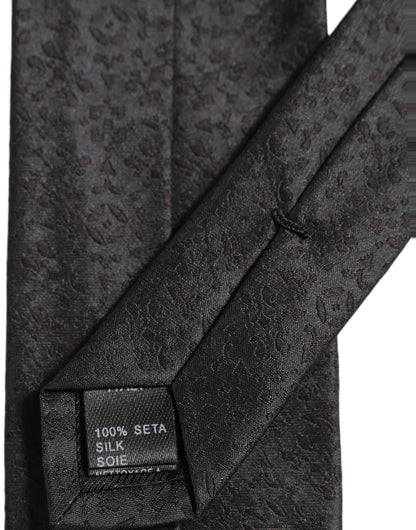 Black Jacquard Silk Adjustable Necktie Men Accessory Tie
