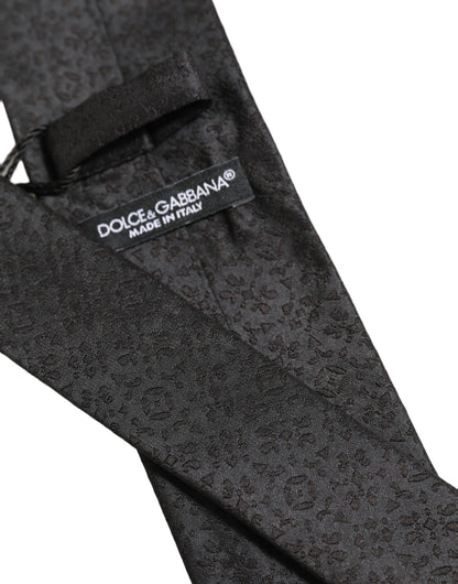 Black Jacquard Silk Adjustable Necktie Men Accessory Tie