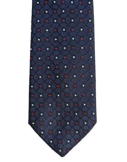 Blue Diamond Lattice Adjustable Necktie Men Accessory Tie