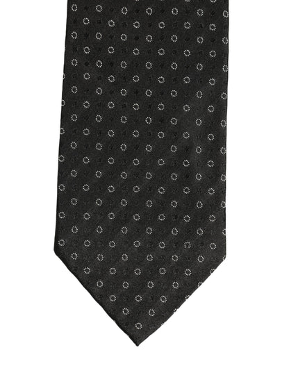 Black Geometric Circle Adjustable Necktie Accessory Tie