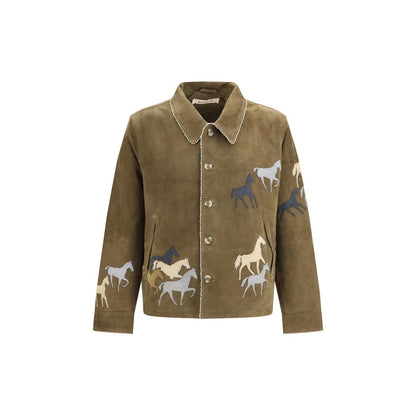 Brown Suede Leather Full-Length Jacket