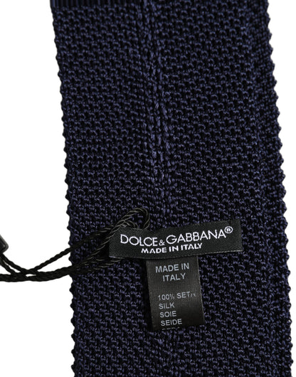Dark Blue Textured Knitted Adjustable Necktie Accessory Tie