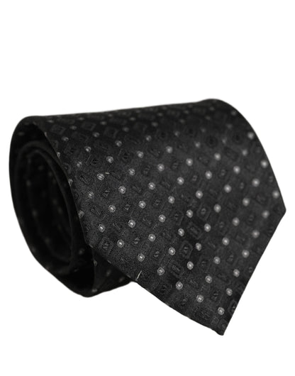 Black Jacquard Silk Adjustable Men Necktie Accessory Tie