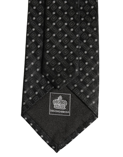 Black Jacquard Silk Adjustable Men Necktie Accessory Tie