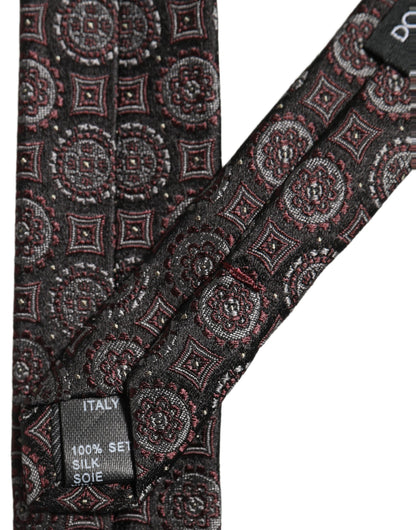 Dark Purple Geometric Adjustable Necktie Accessory Tie