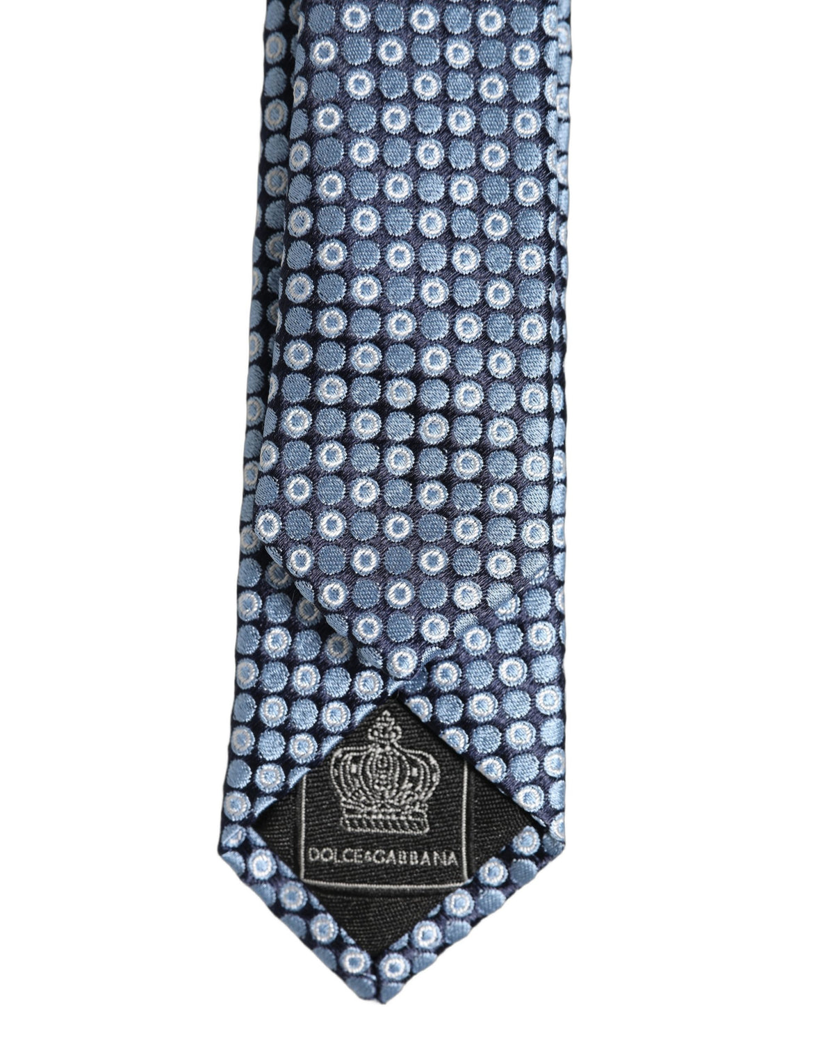 Blue Circle Pattern Silk Adjustable Necktie Accessor Tie