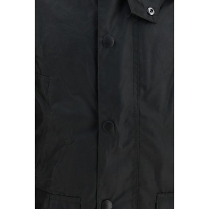 Black Cotton Full-Length Jacket