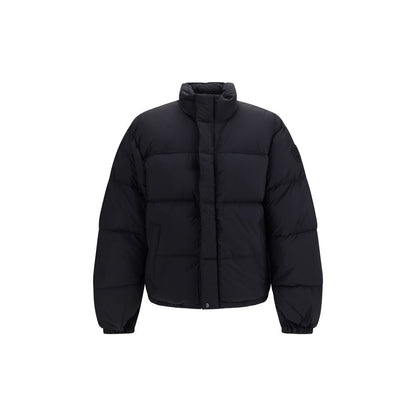 Black Polyester Full-Length Jacket