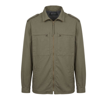 Green Polyurethane Men Jacket