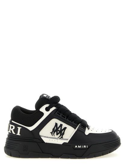 Bicolor Bovine Leather Athletic Sneakers