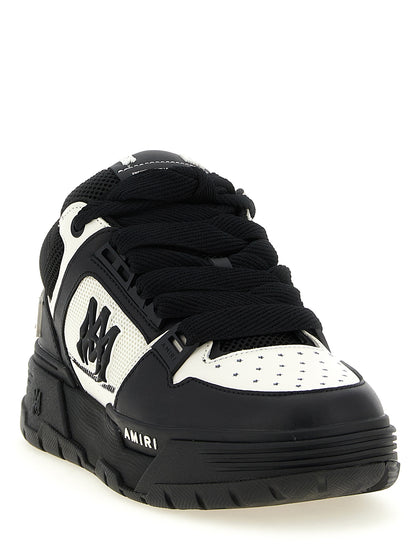 Bicolor Bovine Leather Athletic Sneakers