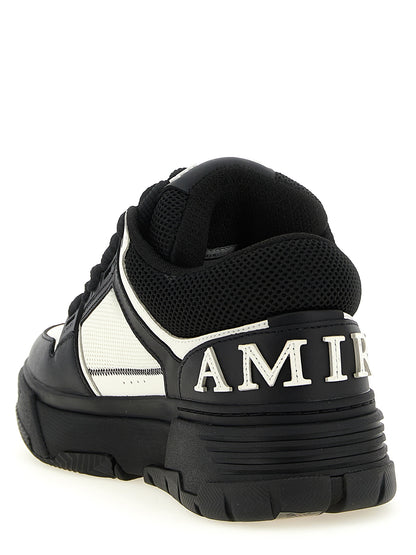 Bicolor Bovine Leather Athletic Sneakers