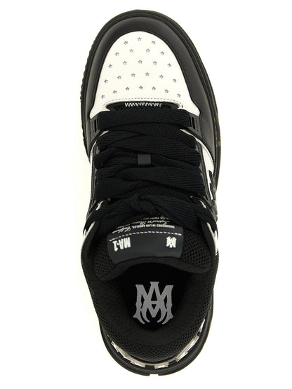 Bicolor Bovine Leather Athletic Sneakers
