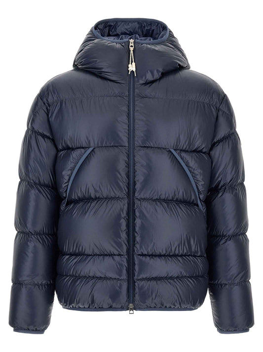 Blue Polyamide Full-Length Jacket