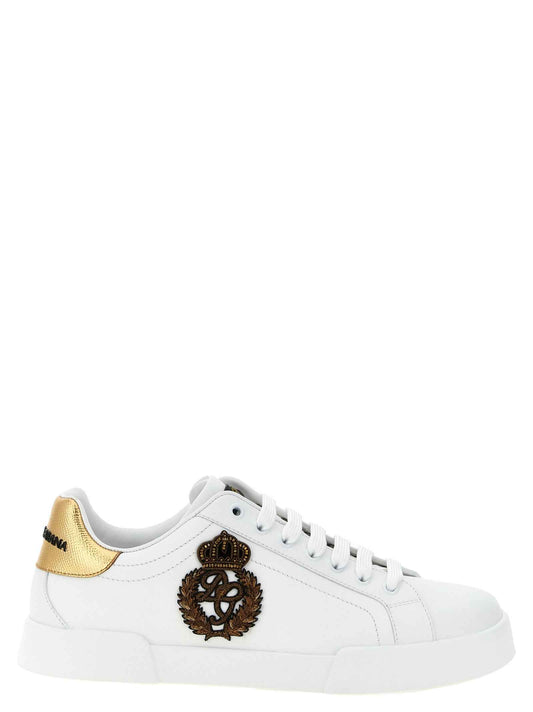 Gold Calfskin Low Top Sneakers