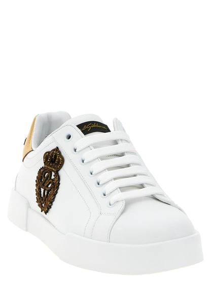 Gold Calfskin Low Top Sneakers