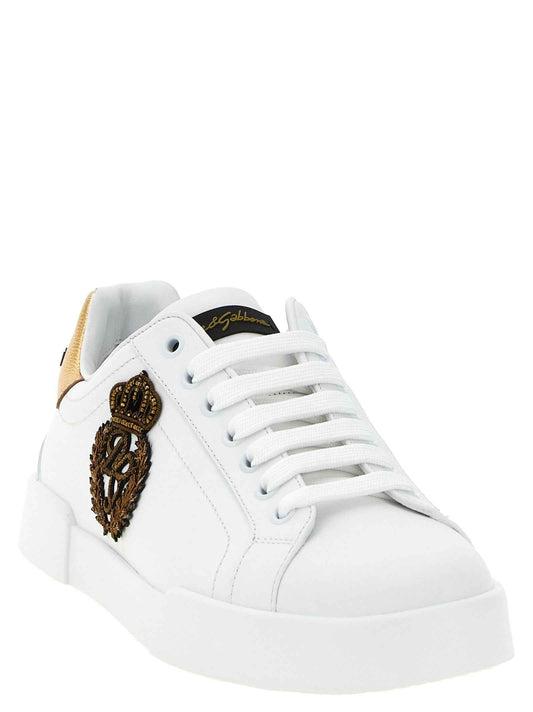 Gold Calfskin Low Top Sneakers