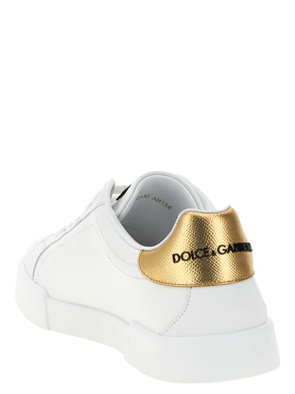 Gold Calfskin Low Top Sneakers