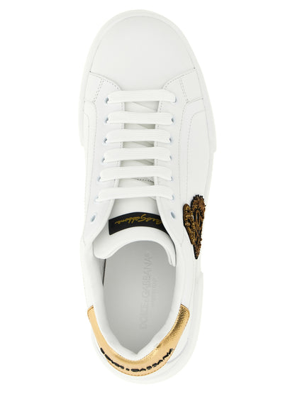 Gold Calfskin Low Top Sneakers