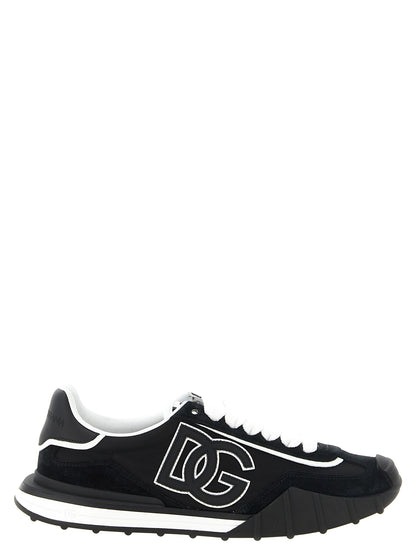 Black Polyamide Athletic Sneakers