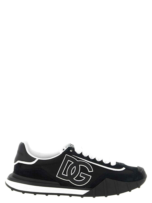 Black Polyamide Athletic Sneakers
