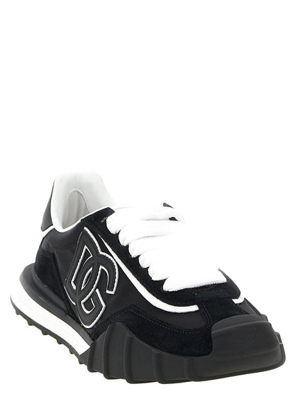Black Polyamide Athletic Sneakers