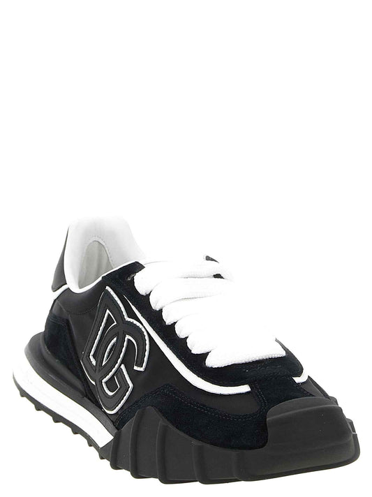 Black Polyamide Athletic Sneakers