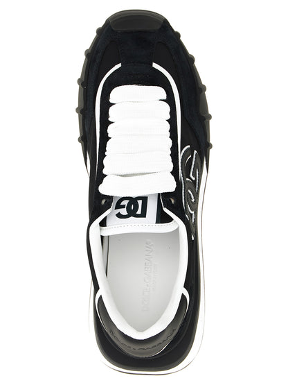 Black Polyamide Athletic Sneakers