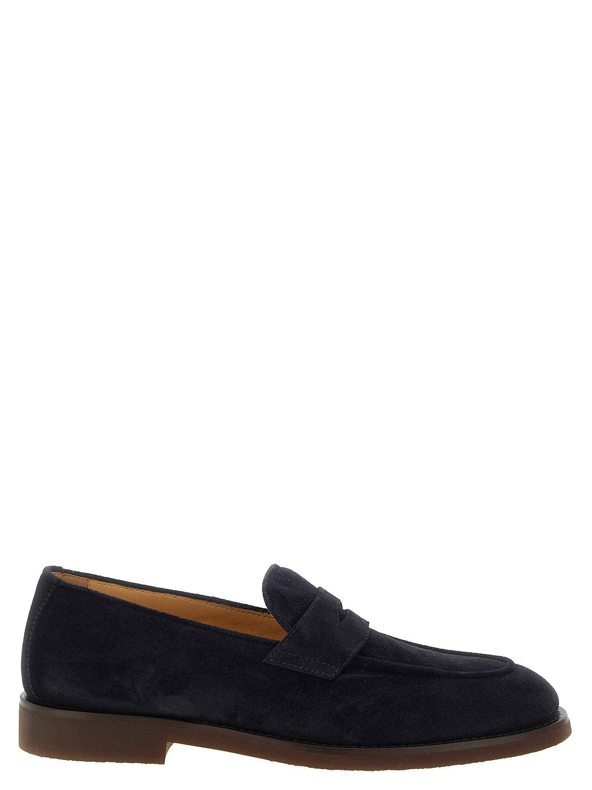 Blue Calfskin Slip-On Loafers