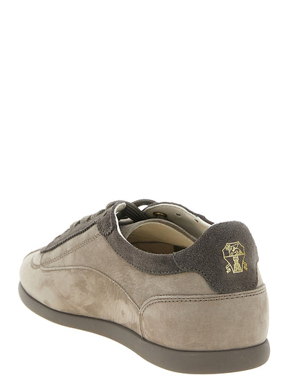Gray Calfskin Low Top Sneakers