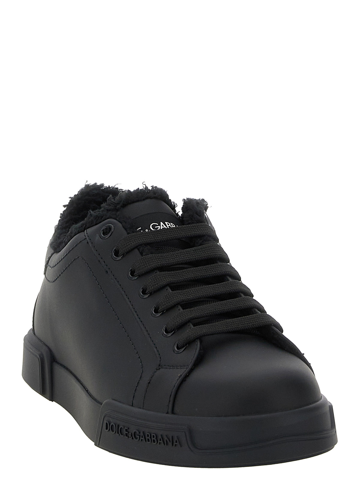 Black Calfskin Low Top Sneakers