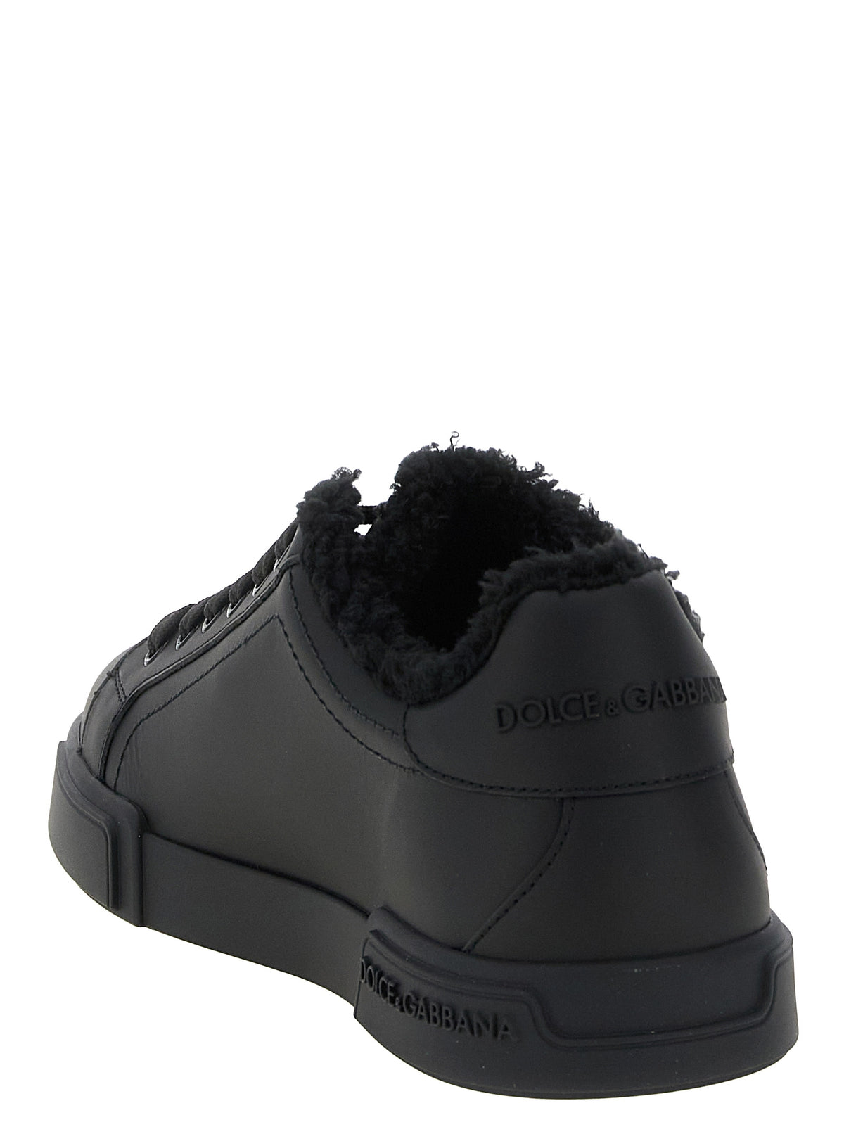 Black Calfskin Low Top Sneakers